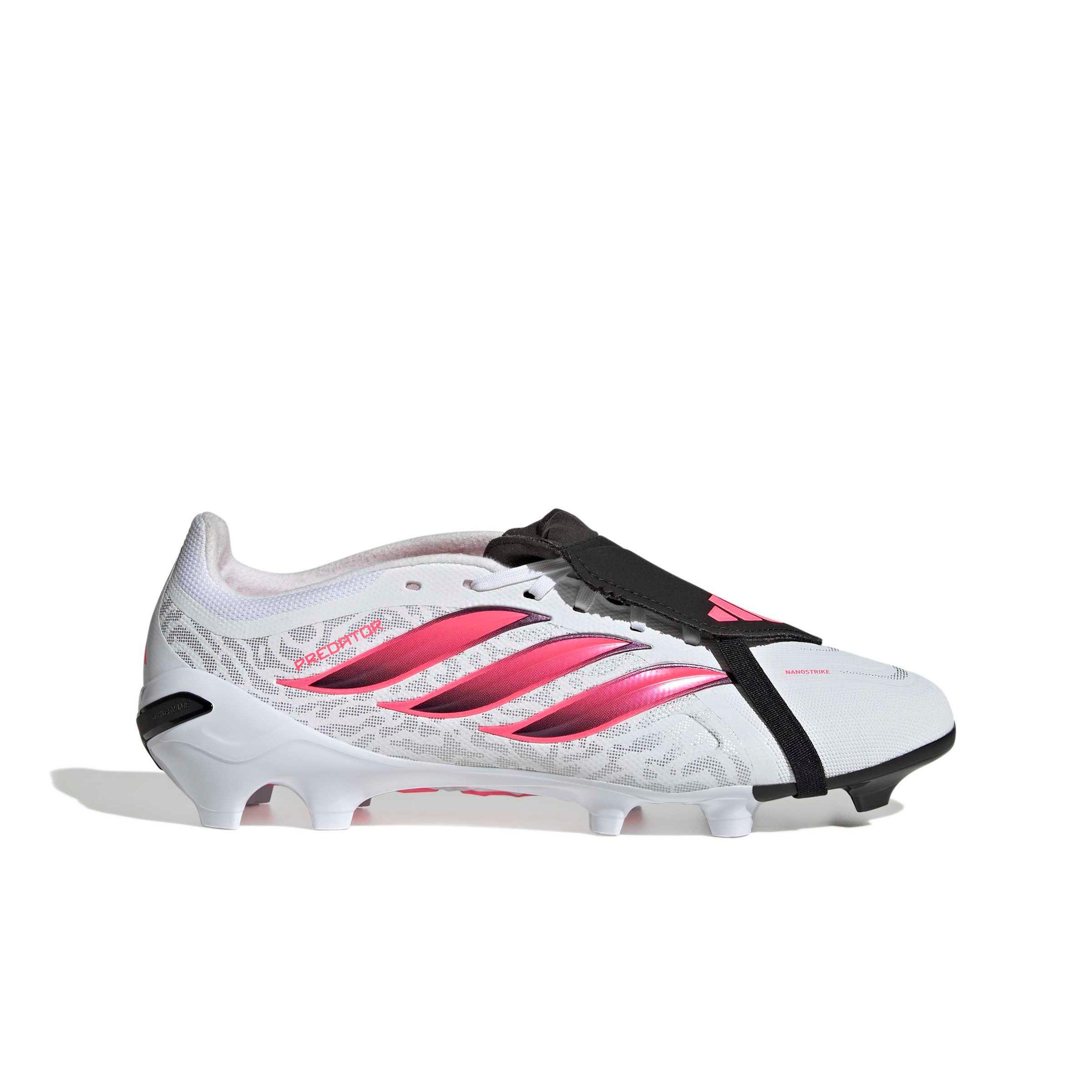 adidas Predator League Fold-Over Tongue FG "Ftwr White/Solar Turbo/Core Black" Men's Soccer Cleat - WHITE/SOLAR/BLACK